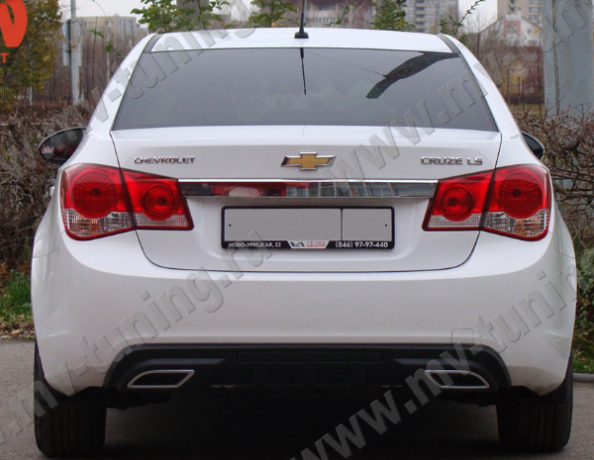 Диффузор заднего бампера var №2 (текстурный пластик) для Chevrolet Cruze (2008-2012) купить недорого с доставкой в Иваново
