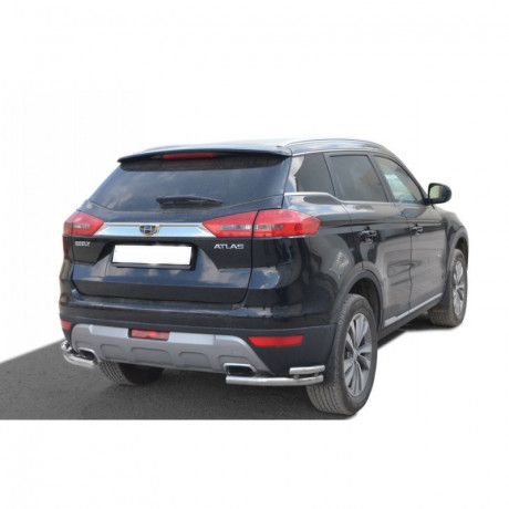 Защита заднего бампера «Уголки двойные» (d51/40) для Geely Atlas (2016-н.в.)(Окрашенное) купить недорого с доставкой в Иваново