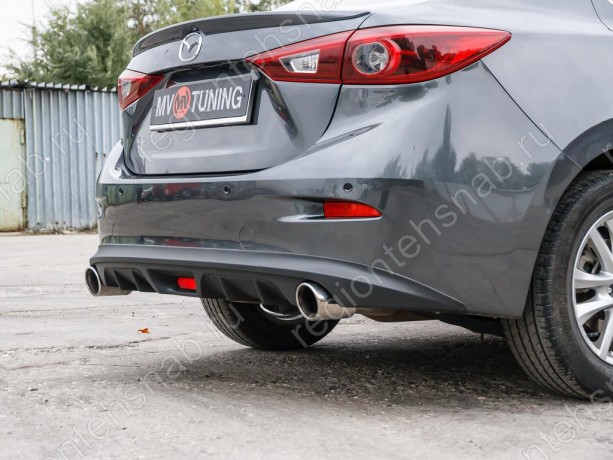 Диффузор заднего бампера var №2 (с килями) для Mazda 3 (2013-н.в.) купить недорого с доставкой в Иваново