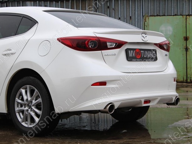 Диффузор заднего бампера var №2 (с килями) для Mazda 3 (2013-н.в.) купить недорого с доставкой в Иваново